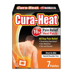 Cura-Heat Back & Shoulder Pain Relief Heat Patch Direct-to-Skin - 7 Patches - Damaged Box - BBE 09/2028