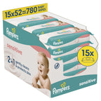 Pampers Sensitive Baby Wipes 15 Packs of 80 Wipes = 1200 Baby Wet Wipes, Unscented, for Soft and Gentle Clean - New - BBE 08/2028