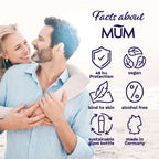Mum Fresh Pink Rose Roll On Deodorant 48H Protection - Alcohol-Free Anti-Perspirant Vegan 50ml - Pack of 6 - Damaged Box
