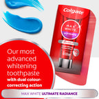 Colgate Max White Ultimate Radiance Whitening Toothpaste 75ml - 10X Whiter Teeth - Instant Whitening - Enamel Safe - Damaged Box - BBE 01/2028