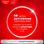 Colgate Max White Ultimate Radiance Whitening Toothpaste 75ml - 10X Whiter Teeth - Instant Whitening - Enamel Safe - Damaged Box - BBE 01/2028