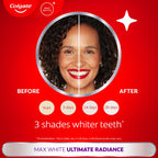 Colgate Max White Ultimate Radiance Whitening Toothpaste 75ml - 10X Whiter Teeth - Instant Whitening - Enamel Safe - Damaged Box - BBE 01/2028