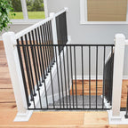 Safetots Top of The Stairs Screw Fitted Stair Gate, Black Metal, 62.5cm - 106.8cm, Metal Baby Gate, Screw Fit Safety Barrier, Stylish and Practical Safety Gate - Like New
