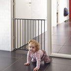 Safetots Top of The Stairs Screw Fitted Stair Gate, Black Metal, 62.5cm - 106.8cm, Metal Baby Gate, Screw Fit Safety Barrier, Stylish and Practical Safety Gate - Like New