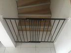 Safetots Top of The Stairs Screw Fitted Stair Gate, Black Metal, 62.5cm - 106.8cm, Metal Baby Gate, Screw Fit Safety Barrier, Stylish and Practical Safety Gate - Like New