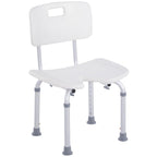 HOMCOM Height Adjustable Shower Chair, Non Slip Bath Transfer Bench for Elderly, Disabled with Armrest and Backrest, 300 lbs Capacity, White - Like New