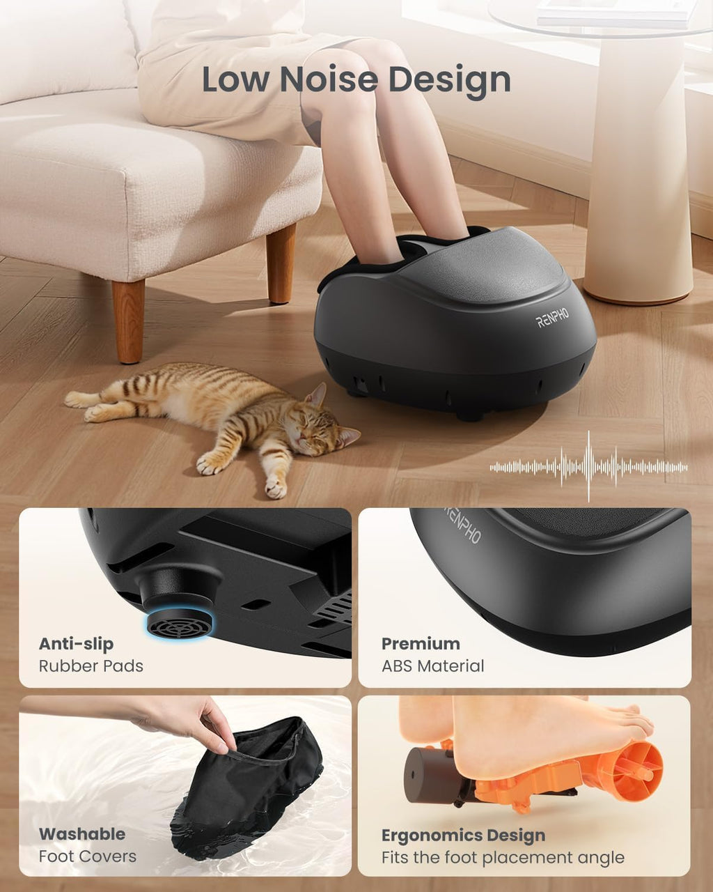 RENPHO Foot Massager with Heat, Shiatsu Massage Machine with Deep Kneading - Damaged Box