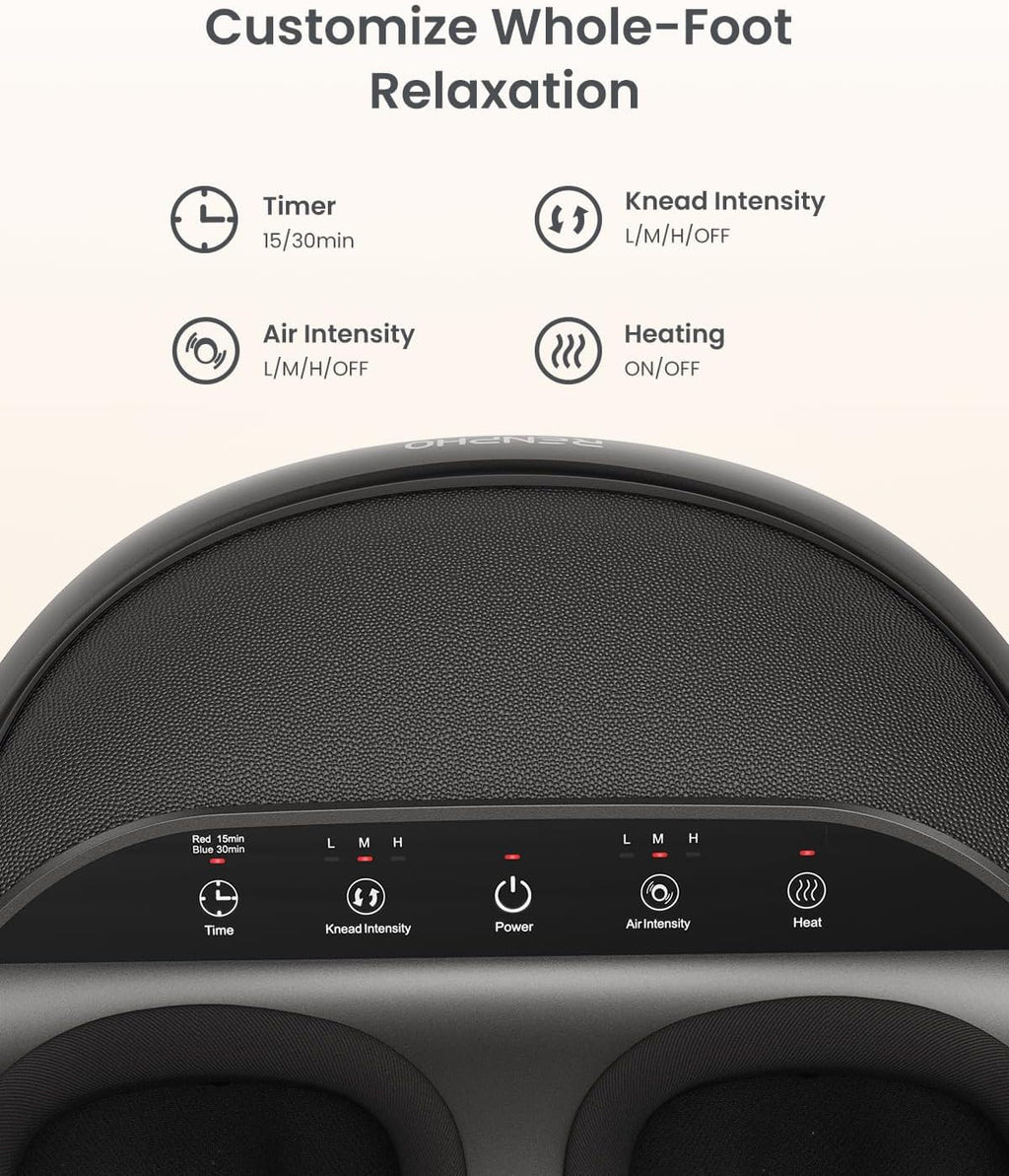 RENPHO Foot Massager with Heat, Shiatsu Massage Machine with Deep Kneading - Damaged Box