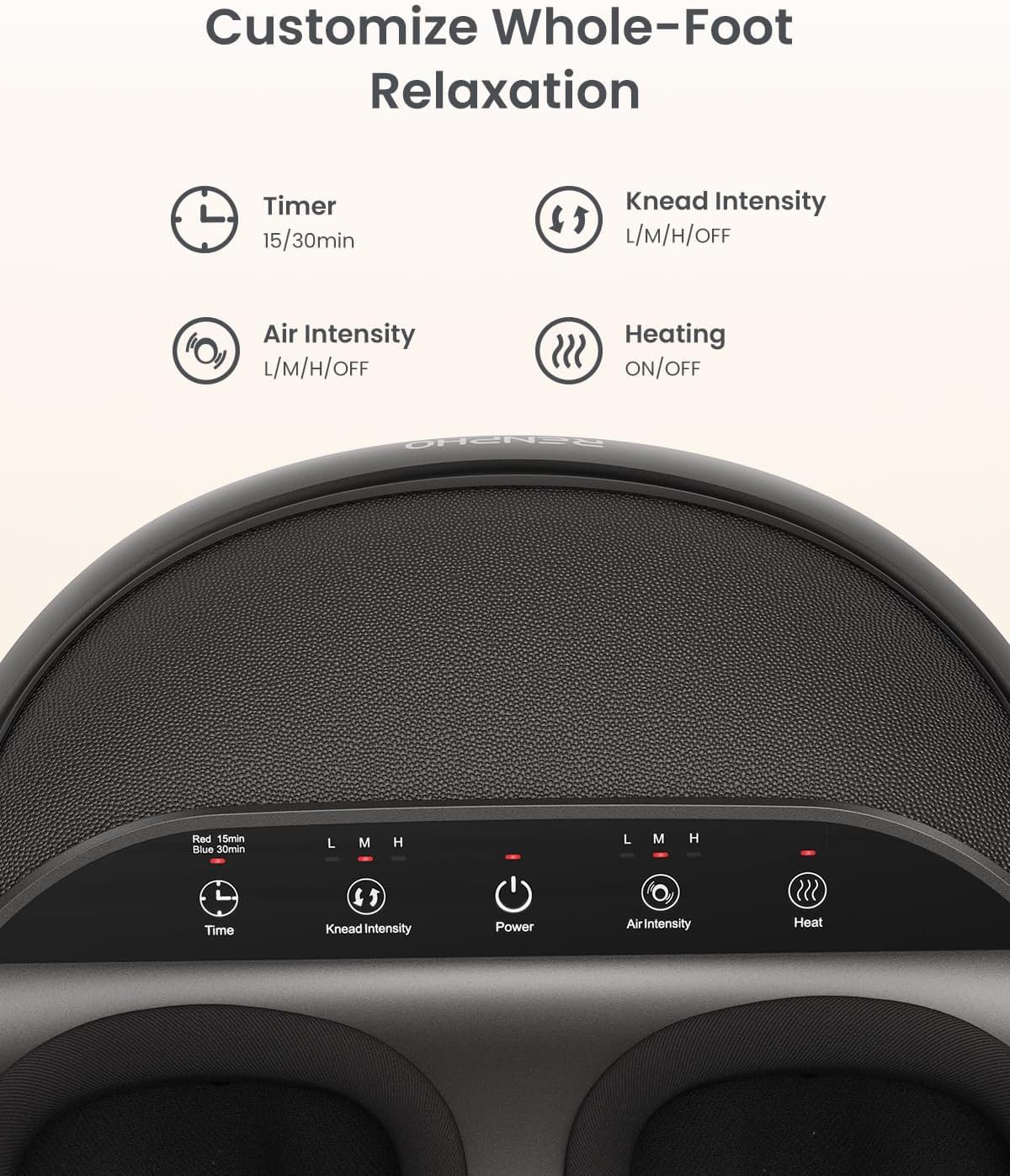 RENPHO Foot Massager with Heat, Shiatsu Massage Machine with Deep Kneading - Damaged Box