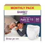 Bambo Nature Dreamy Night Pants Nappies, 60 Pack, Size 8-15 Years (35-50kg) - Eco-Friendly Pull Up Training Nappy - New