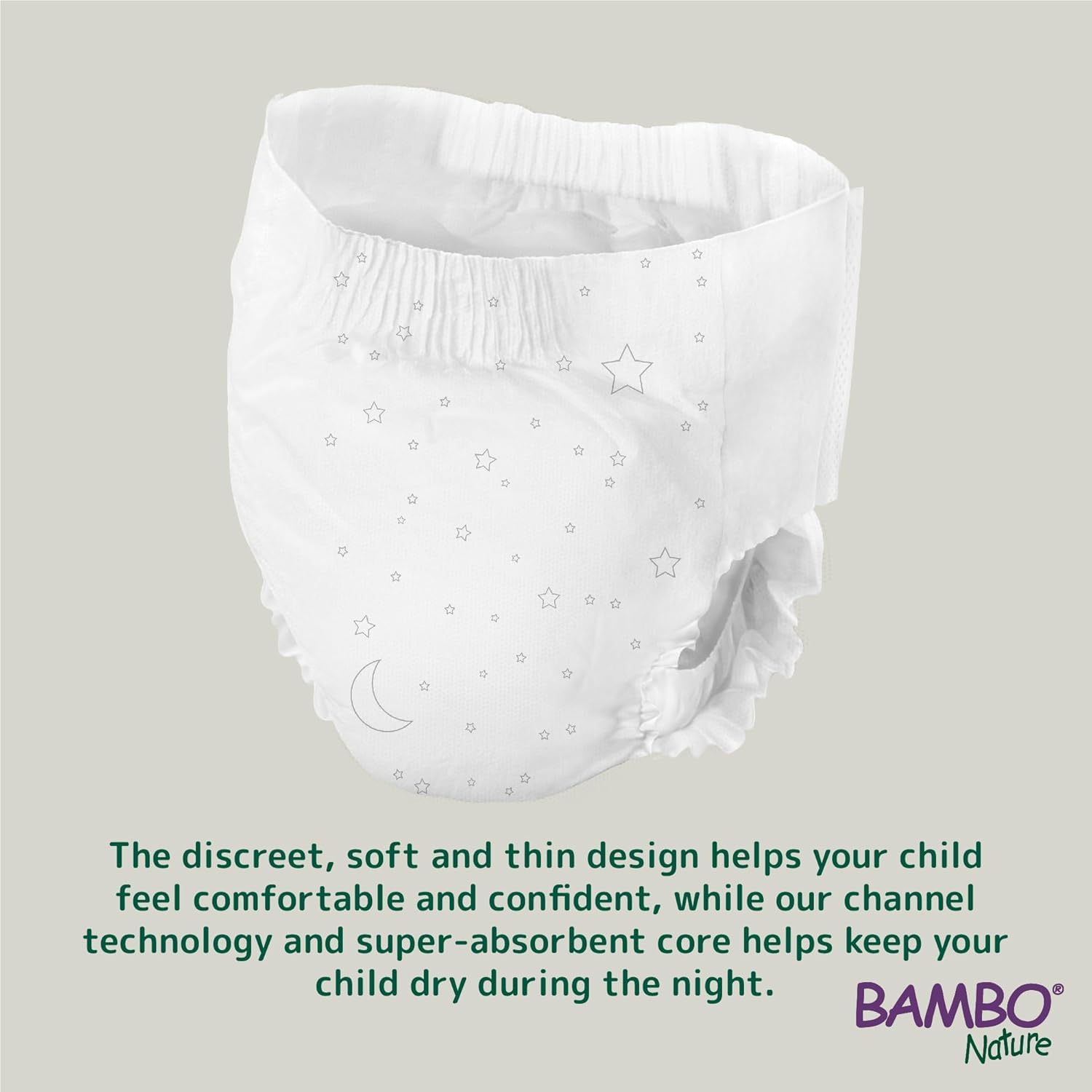Bambo Nature Dreamy Night Pants Nappies, 60 Pack, Size 8-15 Years (35-50kg) - Eco-Friendly Pull Up Training Nappy - New