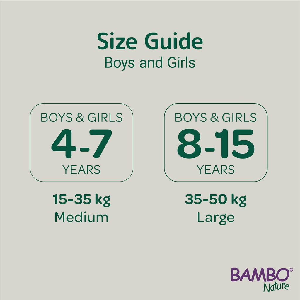 Bambo Nature Dreamy Night Pants Nappies, 60 Pack, Size 8-15 Years (35-50kg) - Eco-Friendly Pull Up Training Nappy - New