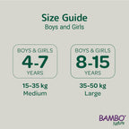 Bambo Nature Dreamy Night Pants Nappies, 60 Pack, Size 8-15 Years (35-50kg) - Eco-Friendly Pull Up Training Nappy - New