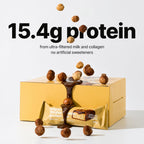 Vilgain Double Trouble Protein Bar (12x55g) Hazelnut Cream - Two-layer nut bar with 16g of protein & stevia sweetness, Bar ideal for muscle building & snacking - Damaged Box - BBE 09/2026