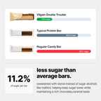 Vilgain Double Trouble Protein Bar (12x55g) Hazelnut Cream - Two-layer nut bar with 16g of protein & stevia sweetness, Bar ideal for muscle building & snacking - Damaged Box - BBE 09/2026