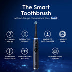 Oral-B iO9 2x Electric Toothbrushes For Adults, Oral B Electric Toothbrushes, Gifts For Women / Men, 2 Toothbrush Heads and Charging Travel Case, 7 Modes with Teeth Whitening, 2 Pin Plug, Black - Very Good