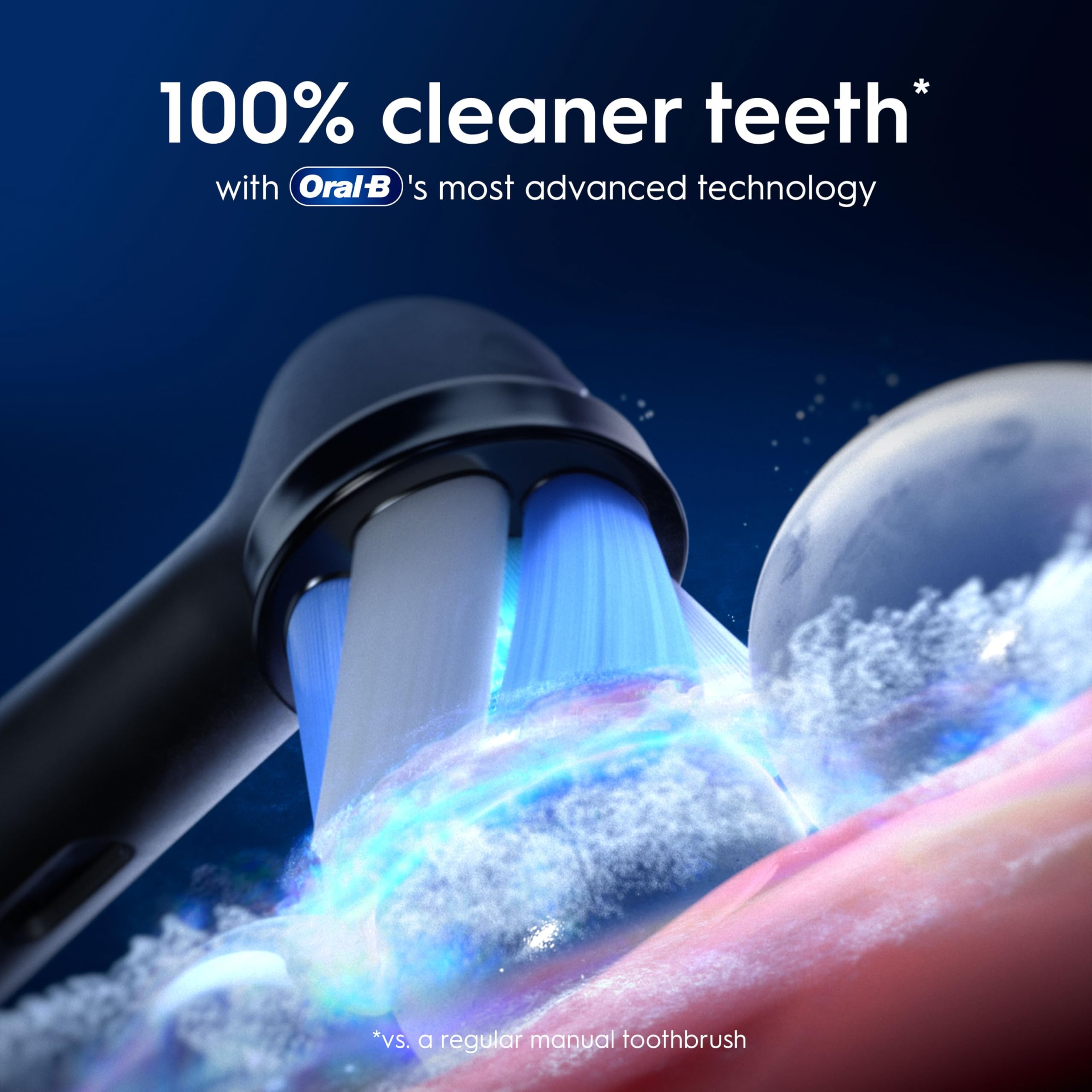 Oral-B iO9 2x Electric Toothbrushes For Adults, Oral B Electric Toothbrushes, Gifts For Women / Men, 2 Toothbrush Heads and Charging Travel Case, 7 Modes with Teeth Whitening, 2 Pin Plug, Black - Very Good