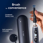 Oral-B iO9 2x Electric Toothbrushes For Adults, Oral B Electric Toothbrushes, Gifts For Women / Men, 2 Toothbrush Heads and Charging Travel Case, 7 Modes with Teeth Whitening, 2 Pin Plug, Black - Very Good