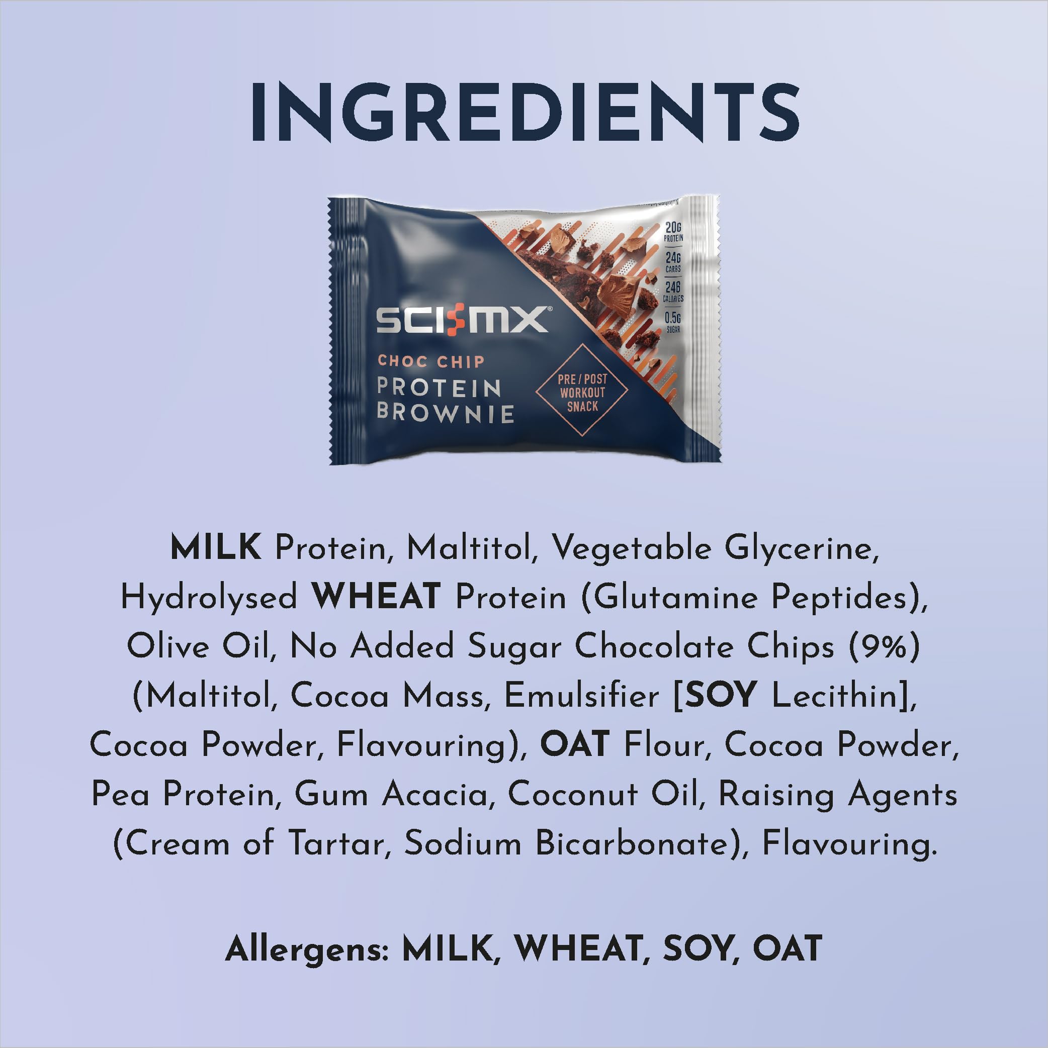 SCI-MX Nutrition High Protein Brownie Box, Chocolate, Pack of 12 x 65 g - Damaged Box - BBE 12/2026