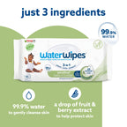 WaterWipes Sensitive+ Baby & Toddler Wipes, 99.9% Water, Unscented, 12 Pack - New - BBE 12/2027