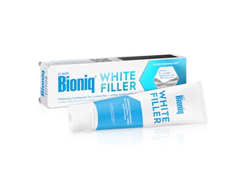 Bioniq(R) White Filler Toothpaste - 1 x 100 ml - Gentle Whitening Toothpaste with Hydroxyapatite - Protects and Strengthens Enamel - for Smooth and White Teeth - Gently Removes Stains, Fluoride-Free - Damaged Box