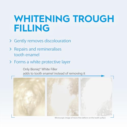 Bioniq(R) White Filler Toothpaste - 1 x 100 ml - Gentle Whitening Toothpaste with Hydroxyapatite - Protects and Strengthens Enamel - for Smooth and White Teeth - Gently Removes Stains, Fluoride-Free - Damaged Box