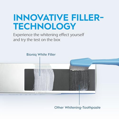 Bioniq(R) White Filler Toothpaste - 1 x 100 ml - Gentle Whitening Toothpaste with Hydroxyapatite - Protects and Strengthens Enamel - for Smooth and White Teeth - Gently Removes Stains, Fluoride-Free - Damaged Box