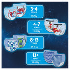 HUGGIES DryNites, Pyjama Pants, Boys 8-13 Years (30-48KG), 52 x Bedwetting Pants, Up to 100% Leak Free Nights - New
