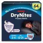 HUGGIES DryNites, Pyjama Pants, Boys 8-13 Years (30-48KG), 52 x Bedwetting Pants, Up to 100% Leak Free Nights - New