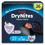 HUGGIES DryNites, Pyjama Pants, Boys 8-13 Years (30-48KG), 52 x Bedwetting Pants, Up to 100% Leak Free Nights - New
