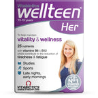 Wellteen Multivitamin Tablets for Teen Girls - 30 Count - Daily Health Supplement - Damaged Box - BBE 08/2027