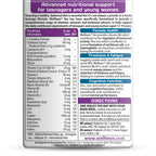Wellteen Multivitamin Tablets for Teen Girls - 30 Count - Daily Health Supplement - Damaged Box - BBE 08/2027