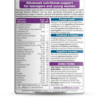 Wellteen Multivitamin Tablets for Teen Girls - 30 Count - Daily Health Supplement - Damaged Box - BBE 08/2027