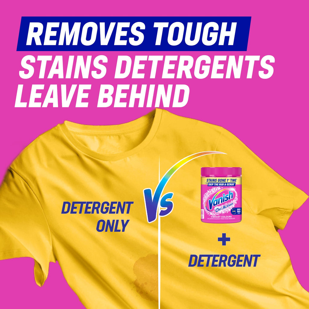 Vanish Gold Oxi Action Stain Remover Powder for clothes, 1.5kg, No Pre-Treat Needed, Safe on Colours & Whites - New