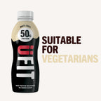 UFIT High 50g Protein Shake (8 x 500 ml) - White Chocolate Flavour - No Added Sugar - High in Protein - Low in Fat - Gut Friendly - Ready to Drink - Packaging May Vary - Damaged Box - BBE 03/2027