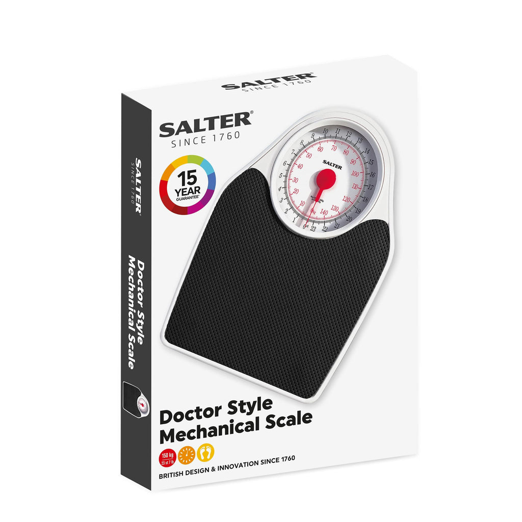Salter Doctor's Style Mechanical Bathroom Scale - White, Easy Read Dial, 150kg/23st 7lb, Large Platform, No Batteries - Very Good