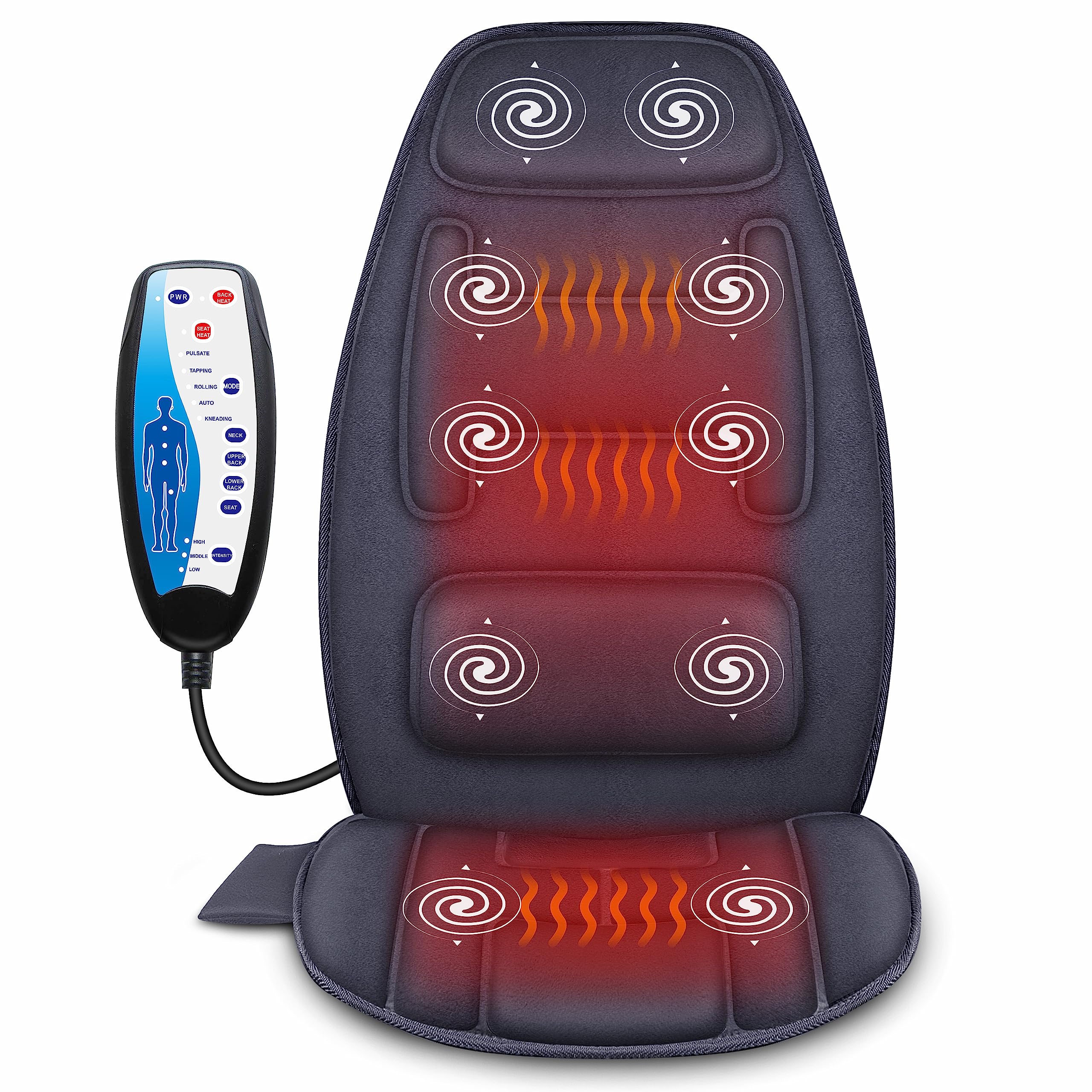 Snailax Massage Seat with Heat, Back Massager with 10 Vibration Motors - Very Good
