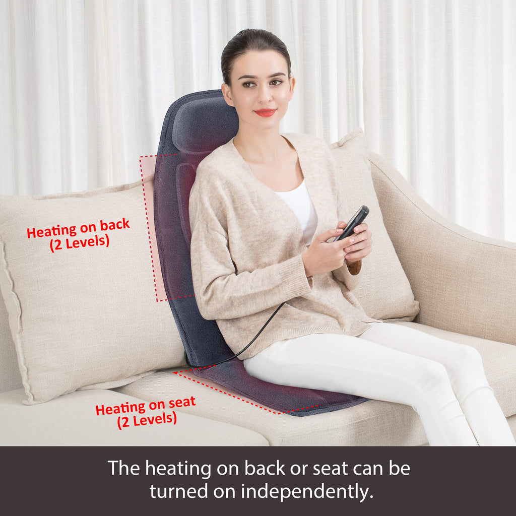 Snailax Massage Seat with Heat, Back Massager with 10 Vibration Motors - Very Good