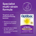 Optibac for Women - Vaginal Live Cultures - Most Researched Strains for Intimate Flora - Lactobacillus Reuteri RC-14 & Lactobacillus Rhamnosus GR-1-30 Vegan Capsules - Damaged Box - BBE 11/2027
