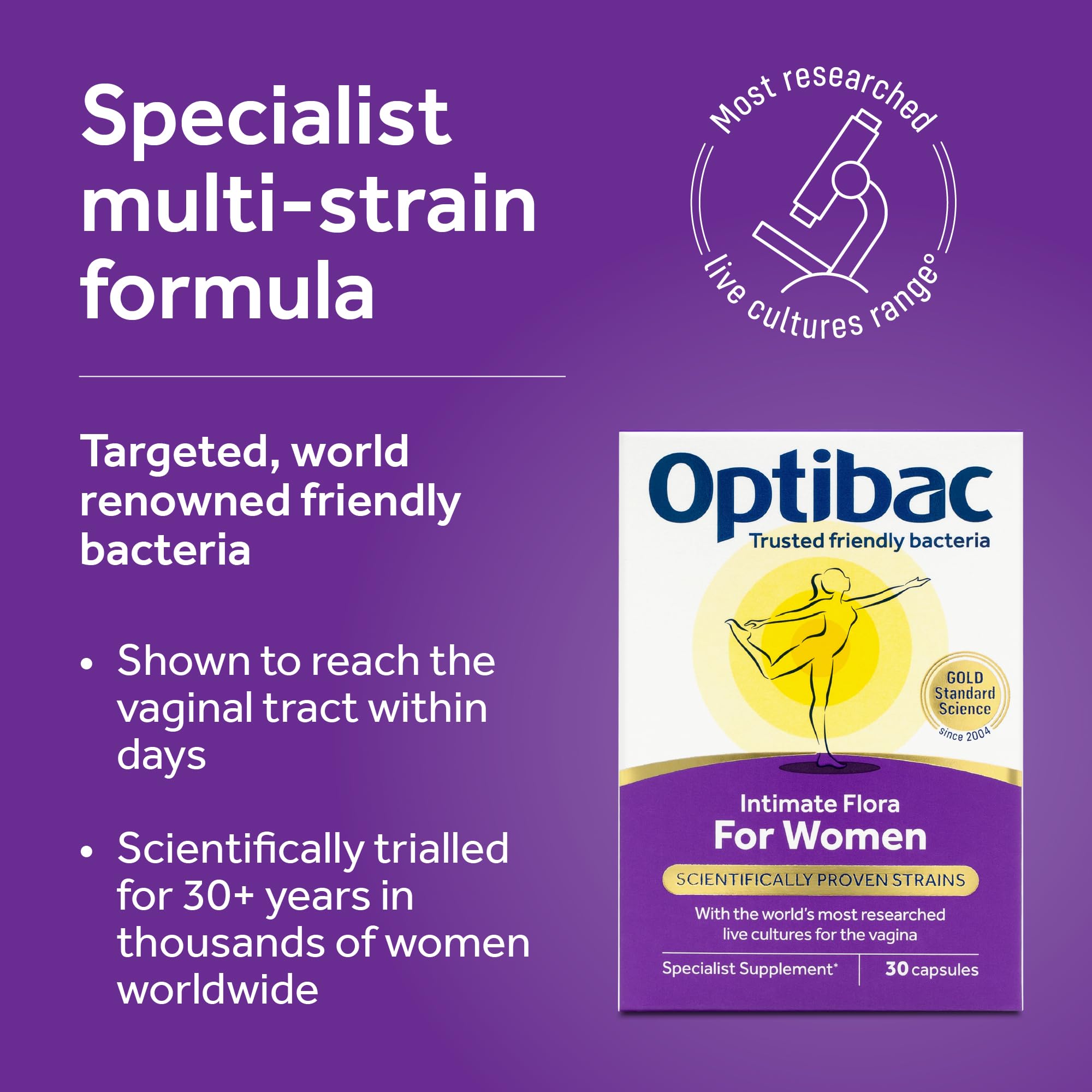 Optibac for Women - Vaginal Live Cultures - Most Researched Strains for Intimate Flora - Lactobacillus Reuteri RC-14 & Lactobacillus Rhamnosus GR-1-30 Vegan Capsules - Damaged Box - BBE 11/2027