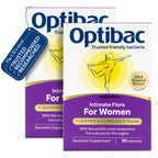 Optibac for Women - Vaginal Live Cultures - Most Researched Strains for Intimate Flora - Lactobacillus Reuteri RC-14 & Lactobacillus Rhamnosus GR-1-30 Vegan Capsules - Damaged Box - BBE 11/2027