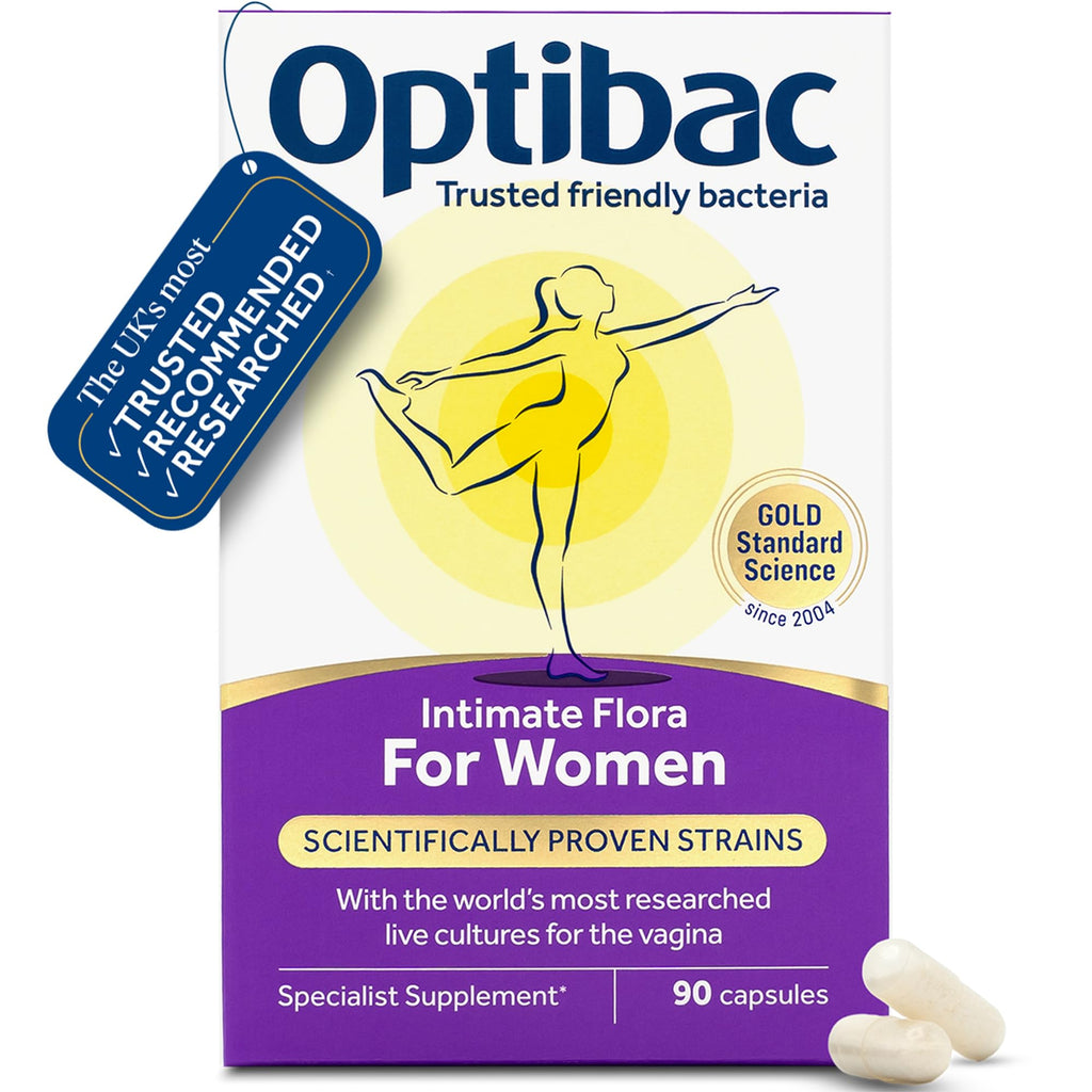 Optibac for Women - Vaginal Live Cultures - Most Researched Strains for Intimate Flora - Lactobacillus Reuteri RC-14 & Lactobacillus Rhamnosus GR-1-30 Vegan Capsules - Damaged Box - BBE 11/2027