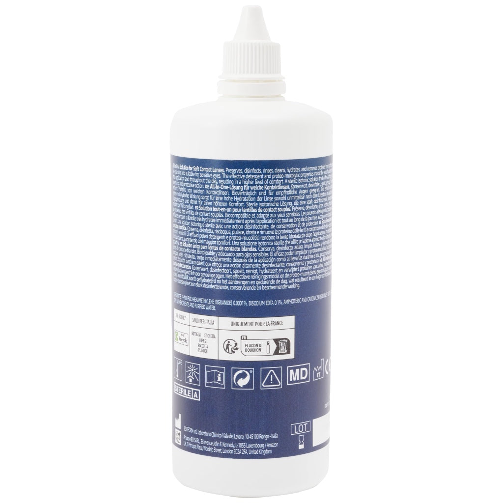 Healthcare by Amazon All-In-One Contact Lens Solution - Soft Lenses, Bio-Tolerable, Sensitive Eyes, 3 x 360ml - Damaged Box