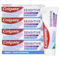 Colgate Sensitive Instant Relief Gentle Whitening Toothpaste 4 x 75ml Tubes - Teeth Sensitivity & Whitening Formula - Damaged Box - BBE 03/2029