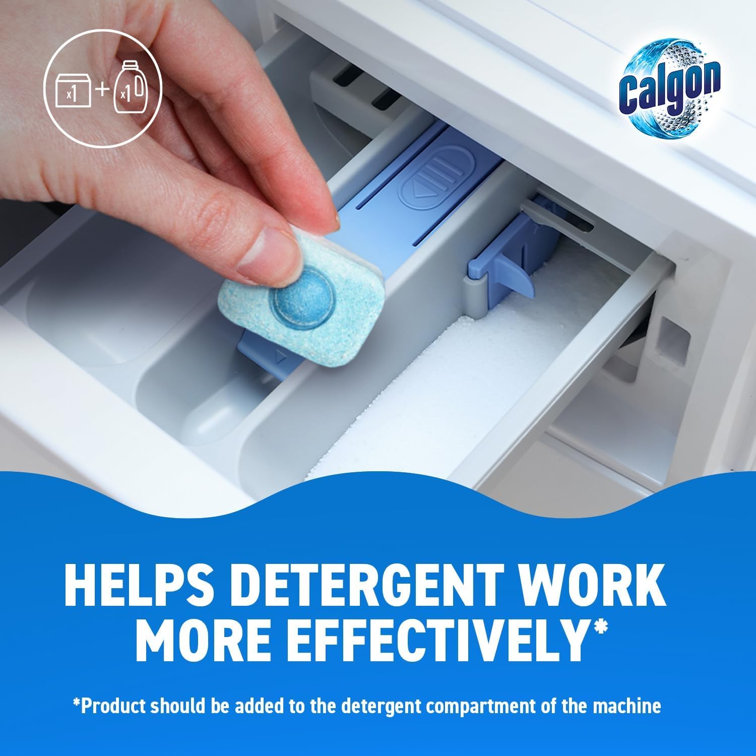 Calgon 4-in-1 Washing Machine Cleaner and Water Softener Tablets, 75 Count , Removes Limescale, Residue, Dirt, Rust & Malodours , Deep Clean , XL Pack Size - New