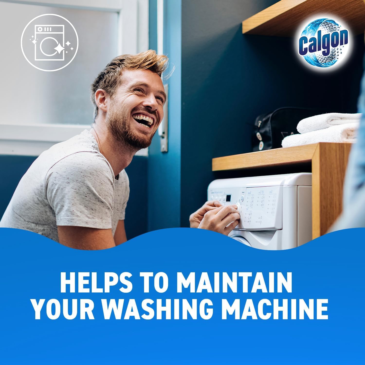 Calgon 4-in-1 Washing Machine Cleaner and Water Softener Tablets, 75 Count , Removes Limescale, Residue, Dirt, Rust & Malodours , Deep Clean , XL Pack Size - New
