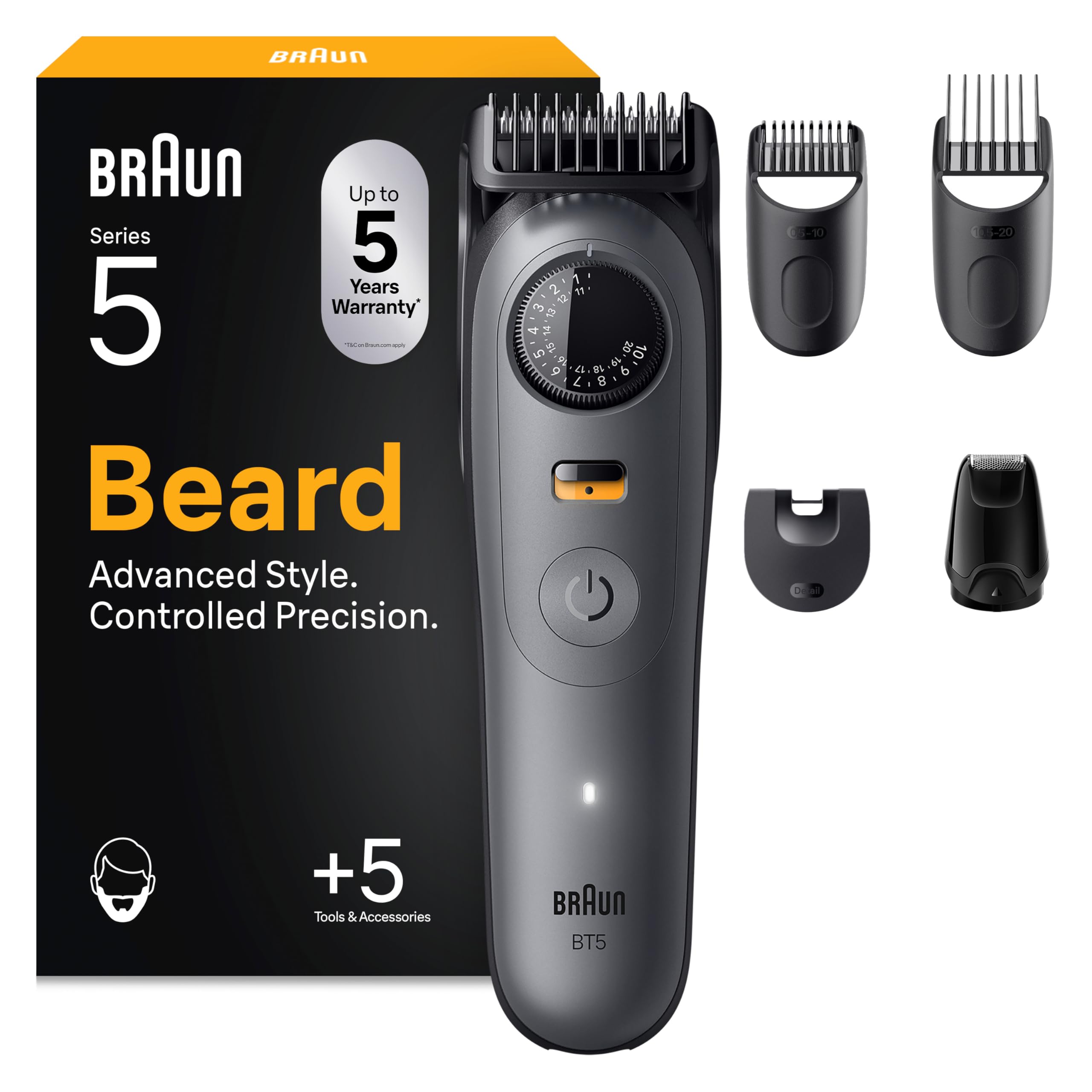 Braun Series 5 Beard Trimmer, BT5525, Grey - Damaged Box