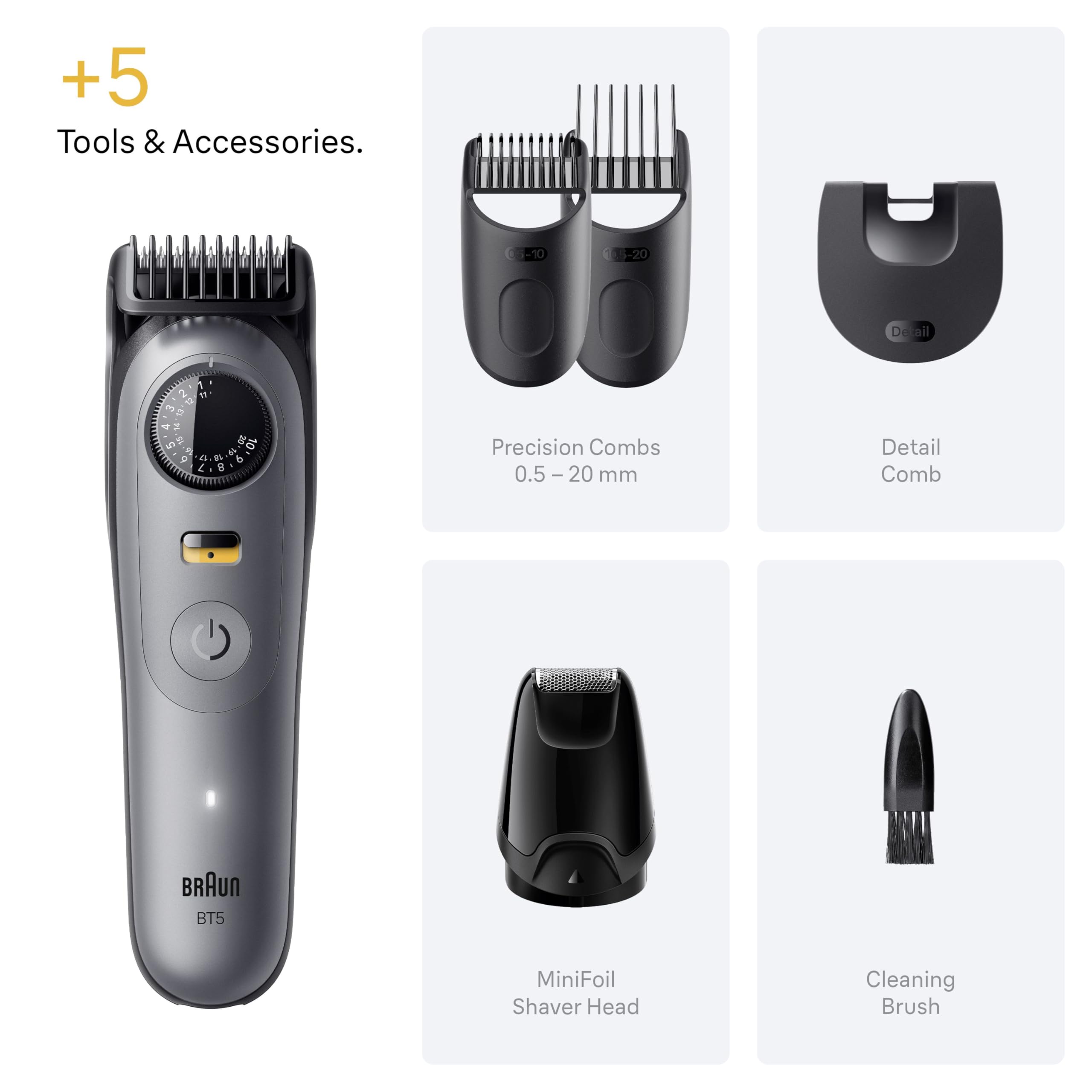 Braun Series 5 Beard Trimmer, BT5525, Grey - Damaged Box