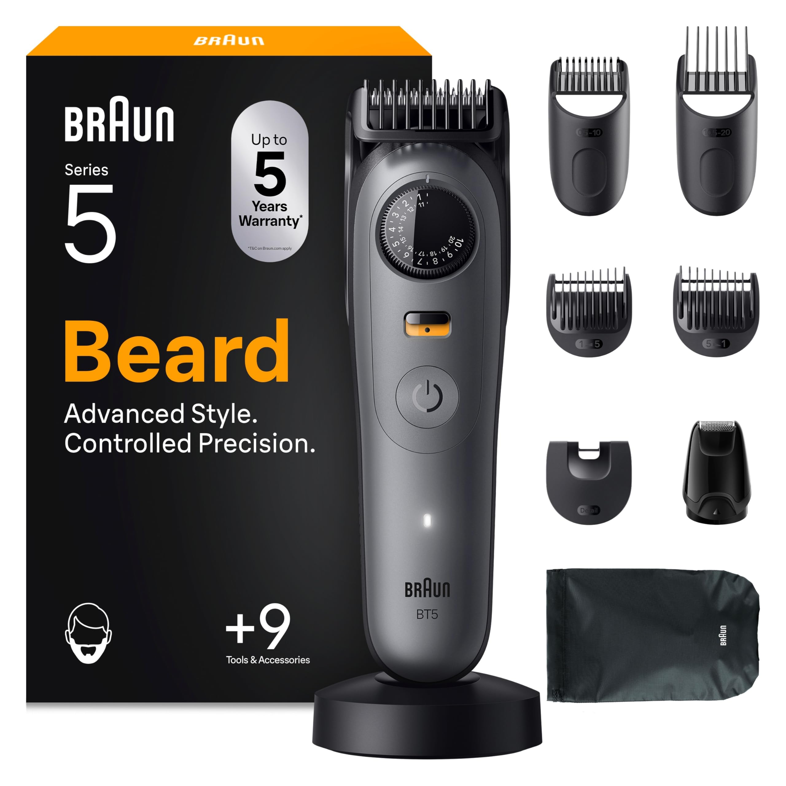 Braun Series 5 Beard Trimmer, BT5525, Grey - Damaged Box