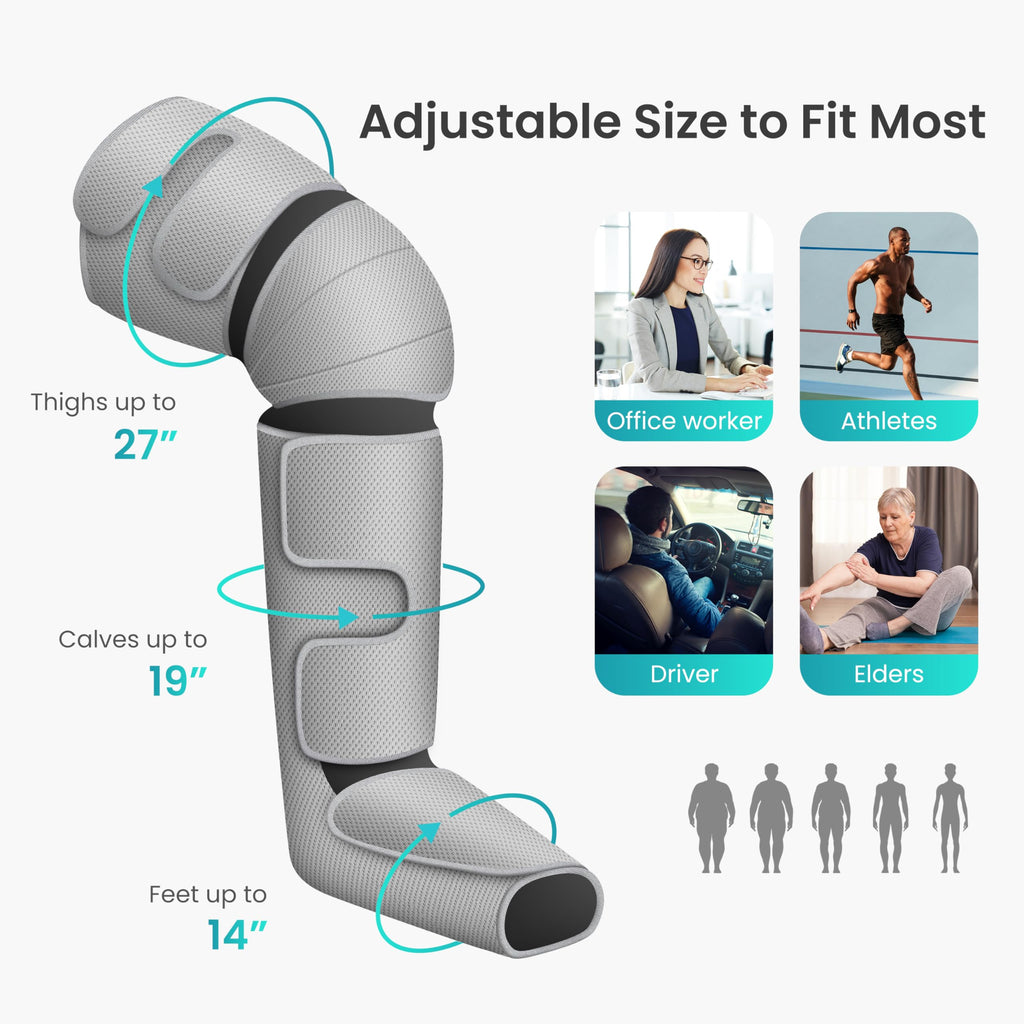 Snailax Leg Massager with Heat, Compression, Knee Massager with 3 Modes & 3 Intensities, 4D Kneading Calf Massage Machine for Most Size, Gifts for Men Women - Like New